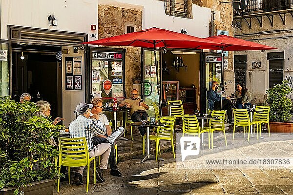 Strassencafee  Altstadt  Palermo  Sizillien  Palermo  Sizilien  Italien  Europa