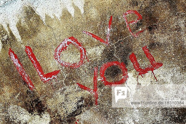 Graffiti Schriftzug I love you