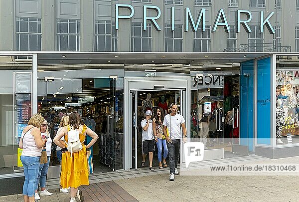 Shoppers outside Primark shop  Ipswich  Suffolk  England  UK