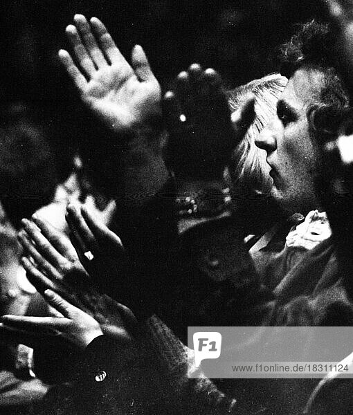 An election rally of the Social Democratic Party of Germany (SPD) on 23.4.1975 in the Westfalenhalle in Dortmund  Germany  Europe
