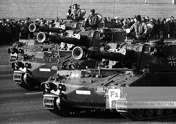 The field parade  a weapons display by all units of the Bundeswehr and NATO on 22 March 1972 in Wunstorf  Lower Saxony  Germany  Europe