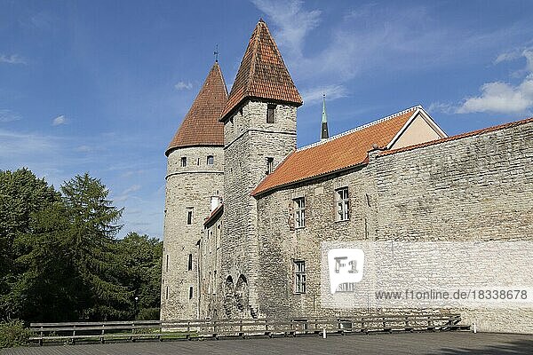 Loewenschede und Nunnadetagune  Wehrtürme in der historischen Stadtmauer auf dem Domberg  Tallinn  Estland  Europa