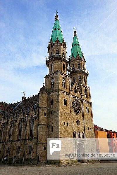 The Evangelical Lutheran Town Church of Our Lady  also called St. Mary's  three-nave hall church  landmark of the town  Meiningen  Thuringia  Germany  Europe
