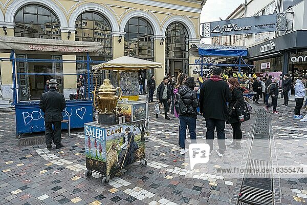 Verkaufsstand  Teeverkäufer  Monastiraki Platz  Athen  Attika  Griechenland  Europa
