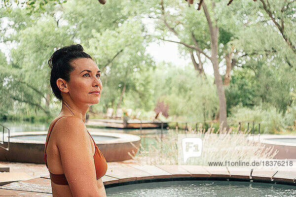Woman relaxing in spa resort