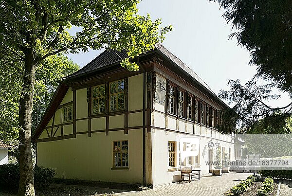 Haus Freudenthal  former tea house in the zoo  today restaurant with beer garden in the spa gardens  Bad Iburg  Lower Saxony  Germany  Europe