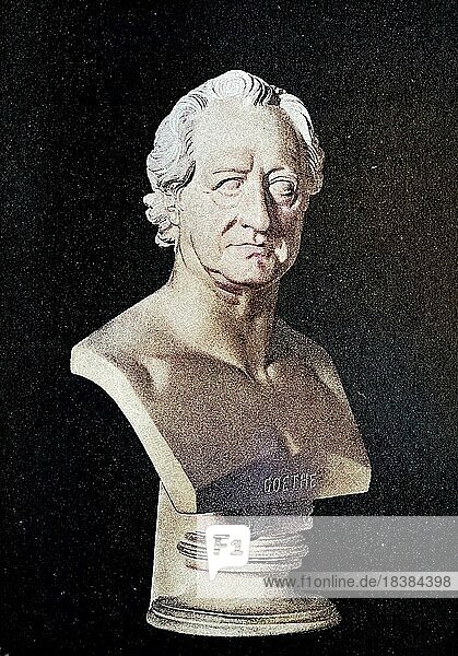 Johann Wolfgang Goethe  ab 1782 von Goethe  28. August 1749- 22. März 1832  war ein deutscher Dichter und Naturforscher  digitale Reproduktion einer Originalvorlage aus dem 19. Jahrhundert  Originaldatum nicht bekannt