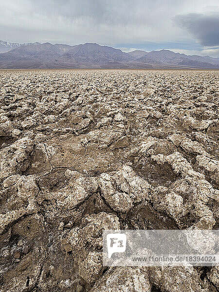 Der Devil's Golf Course  eine große Salzpfanne gefüllt mit Halit-Salzkristallen  Death Valley National Park  Kalifornien  Vereinigte Staaten von Amerika  Nordamerika