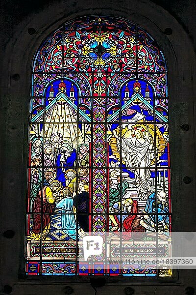 Miracle Virgin Church  Stained glass window  Miraflores  Lima  Peru  South America