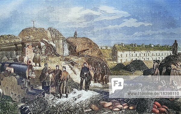 Inside view of Fort Nogent outside Paris after the occupation by Wuerttemberg troops  illustrated war history  German  French war 1870-1871  Germany  France  Europe
