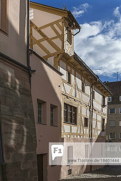 Historisches Fachwerkhaus in der Altstadt  Nürnberg  Mittelfranken  Bayern  Deutschland  Europa