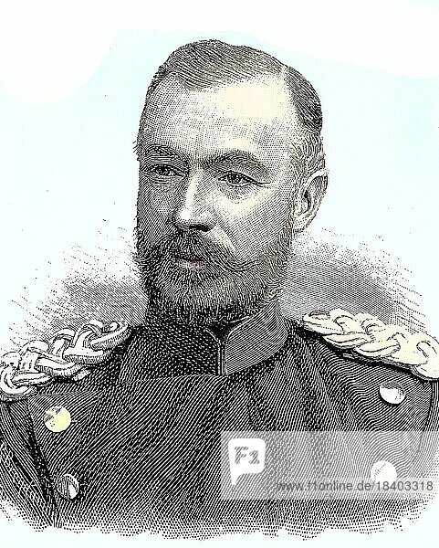 Paul Leopold Eduard Heinrich Anton Bronsart von Schellendorf  1832  1891- was a Prussian general and writer who served as Minister of War from 1883 to 1889  Situation from the time of the Franco-Prussian War or Franco-Prussian War  1870-1871  Historical  digitally restored reproduction from a 19th century original