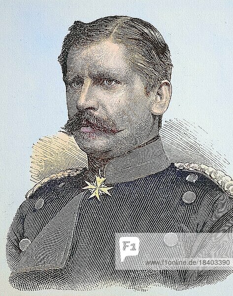 Paul Stanislaus Eduard von Leszczynski  1830  1918  was a Prussian General of the Infantry  Situation from the time of the Franco-Prussian War or Franco-Prussian War  1870-1871  Historical  digitally restored reproduction from a 19th century original