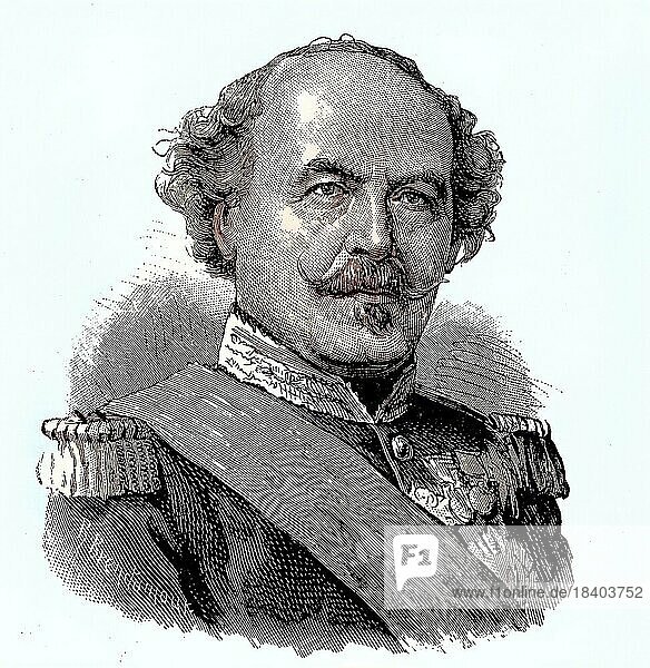 Francois Certain de Canrobert  usually known as Francois Certain-Canrobert and later simply as Marshal Canrobert  1809  1895  was a Marshal of France  Situation from the time of the Franco-Prussian War or Franco-Prussian War  1870-  Historical  digitally restored reproduction from a 19th century original