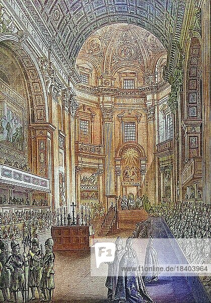 Biblical History  The Vatican Council  Historical steel engraving from 1860