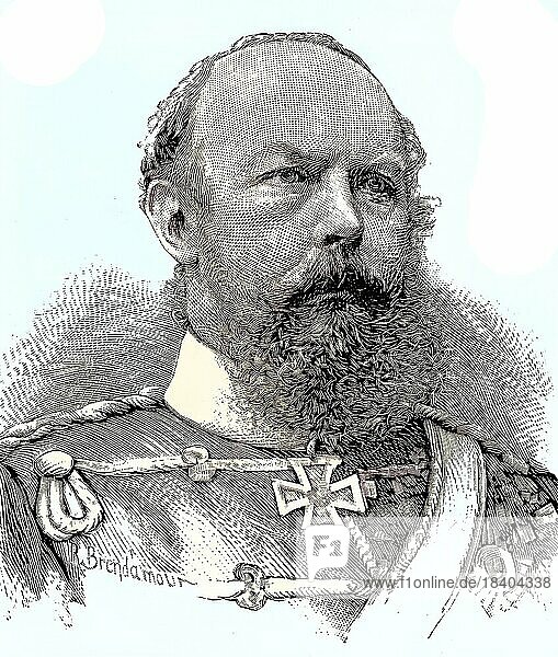 Prinz Friedrich Carl Nicolaus von Preußen  1828  1885  Situation zur Zeit des Deutsch-Französischen Krieges  1870-1871  Historisch  digital restaurierte Reproduktion von einer Vorlage aus dem 19. Jahrhundert