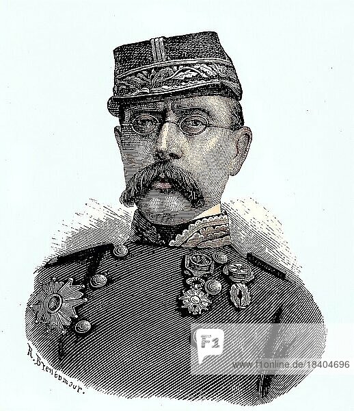 Military figures in the Franco-Prussian War 1870  1871  Louis Leon Cesar Faidherbe  3 June 1818  29 September 1889  was a French general and colonial administrator  Historical  digitally restored reproduction from a 19th century original