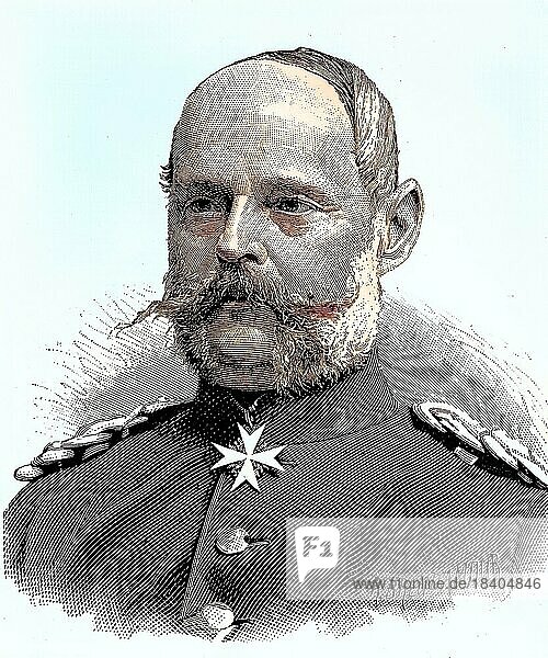 Alexander August Wilhelm von Pape  1813  1895  war ein königlich-preußischer Generaloberst der Infanterie mit dem besonderen Rang eines Generalfeldmarschalls  Situation zur Zeit des Deutsch-Französischen Krieges  1870-1871  Historisch  digital restaurierte Reproduktion von einer Vorlage aus dem 19. Jahrhundert