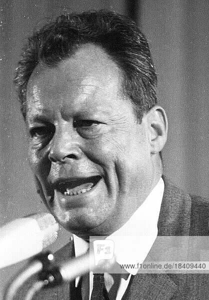 Personalities from politics  business and culture from the years 1965-71. Willy Brandt (SPD Chair Foreign Minister)  DEU  Germany  Europe