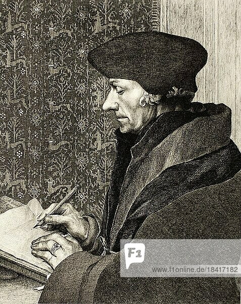 Desiderius Erasmus of Rotterdam or just Erasmus  28 October 146614671469-11.12 July 1536  was a Dutch polymath  theologian  philosopher  philologist  priest  author and editor of over 150 books  Historical  digitally restored reproduction of an original of the period