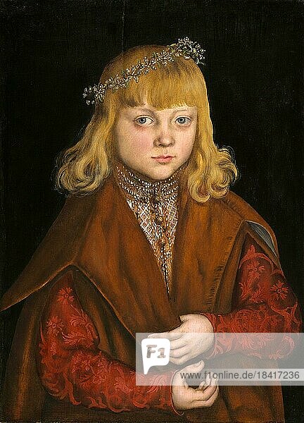 A Prince from Saxony  painting by Lucas Cranach the Elder  4 October 1472  16 October 1553  one of the most important German painters  graphic artists and book printers of the Renaissance  Historical  digitally restored reproduction of a historical original