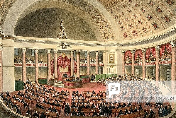 Washington  Chamber of Representatives  House of Representatives  1848  America  Historical  digitally restored reproduction from a 19th century original