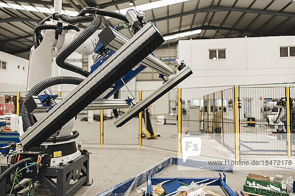 Machine parts in robotics factory