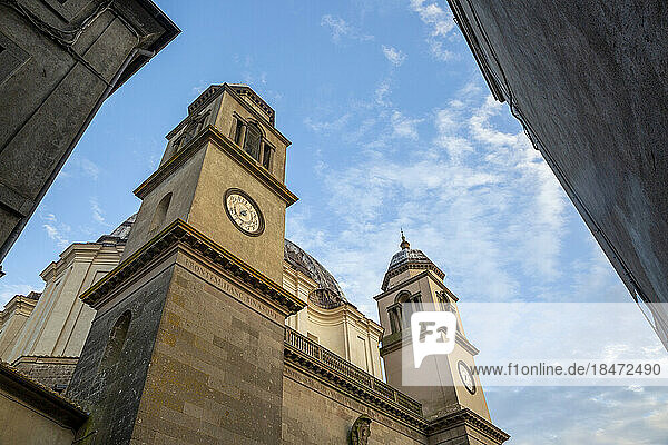 Clock tower of Basilica di Santa Margherita under sky