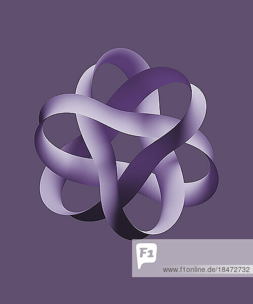 Abstract shape against purple background