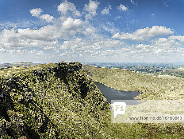 Tranquil view of Fan Brycheiniog on sunny day  Brecon Beacons  Wales