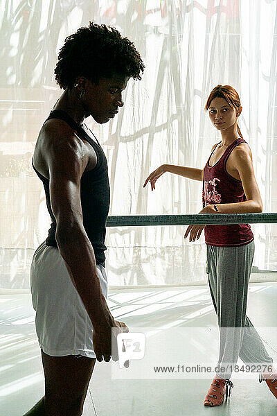 Dancers in rehearsal class of the Mi Compania Ballet Company  Havana  Cuba  West Indies  Caribbean  Central America