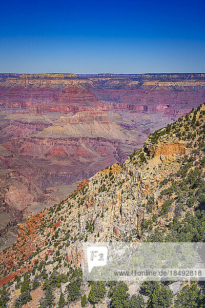 Blick auf den Grand Canyon vom South Kaibab Trail  Grand Canyon National Park  UNESCO-Weltkulturerbe  Arizona  Vereinigte Staaten von Amerika  Nordamerika