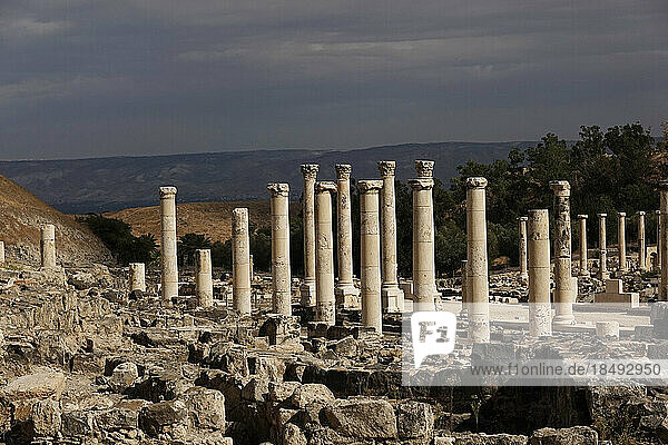Die Ruinen der antiken römischen und byzantinischen Stadt Bet She'an  Bet She'an National Park  Israel  Naher Osten