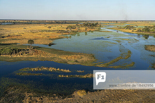 Luftaufnahme des Okavango-Deltas  UNESCO-Welterbe  Botswana  Afrika
