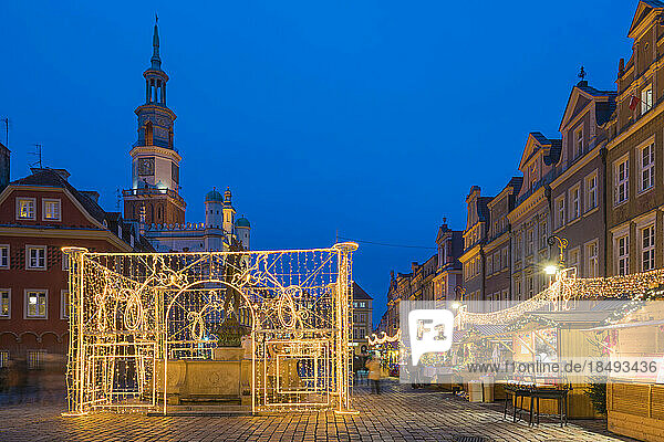 Christmas markets at Old Market Square  Poznan  Poland  Europe