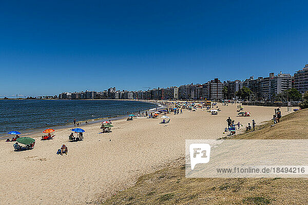 Strand in der Innenstadt von Montevideo  Uruguay  Südamerika