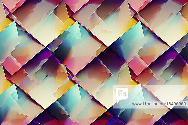 Full frame abstract pattern of multi coloured shards