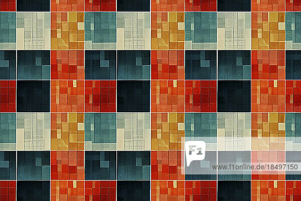 Full frame abstract textured square and rectangle pattern