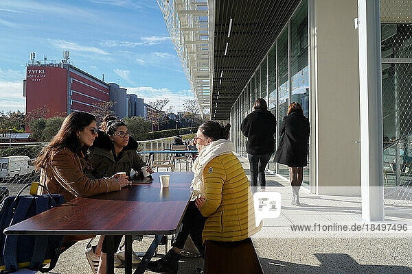 Medical students during a break at the faculty of Nîmes.