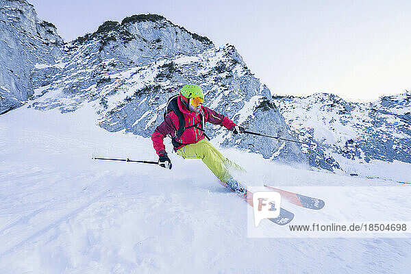 Man skiing on snow mountain