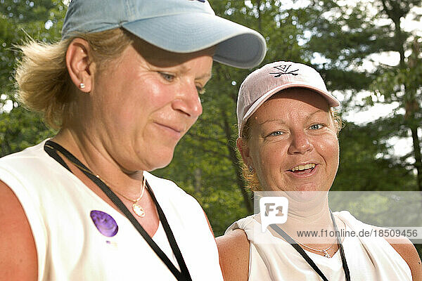 Two sisters participate in a breast cancer walk in Washington DC