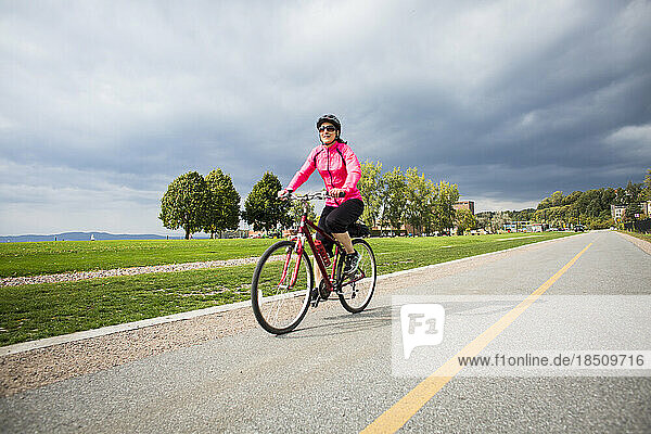 Cyclist at Burlington Waterfront Park