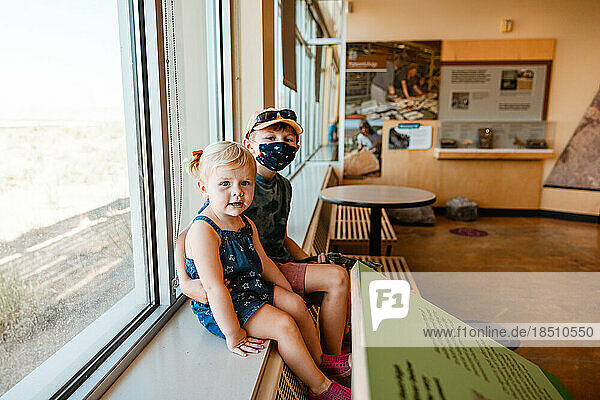 Children in visitor center at Dinosaur National Monument
