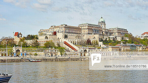Hungarian National Gallery and Danube river  Budapest  Hungary