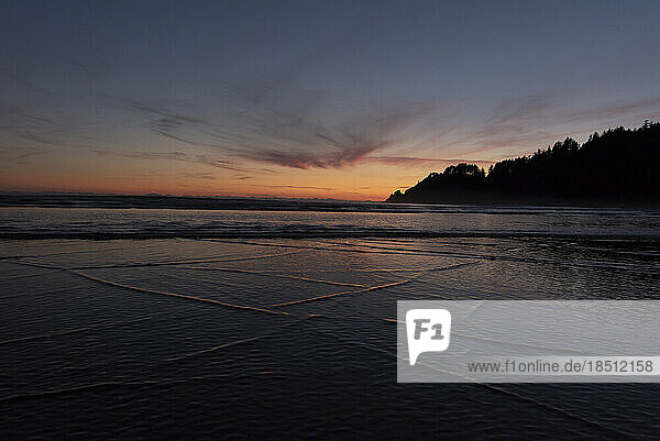Sunset along Oregon coast near Cannon Beach