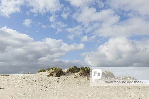 Germany  Schleswig-Holstein  St. Peter-Ording  Clouds floating over sand dune