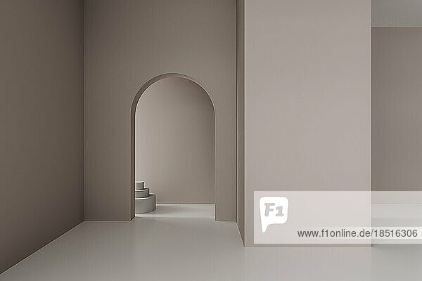 Three dimensional render of empty unfurnished room