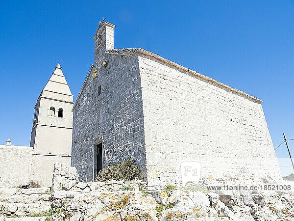 Pfarrkirche der Heiligen Jungfrau Maria  Lubenice  Insel Cres  Kvarner Bucht  Kroatien  Europa
