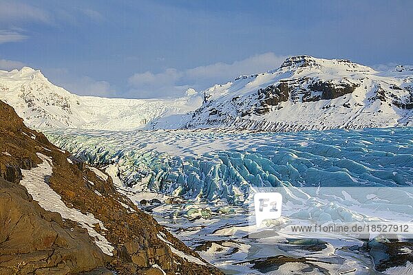 Svinafellsjökull  arm of the Vatnajökull  Iceland's largest glacier in winter