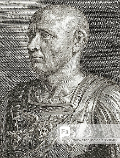 Publius Cornelius Scipio Africanus  c.235 BC - 183 BC. Roman general who defeated Hannibal in the Second Punic War. From an engraving by Paulus Pontius after the work by Peter Paul Rubens.